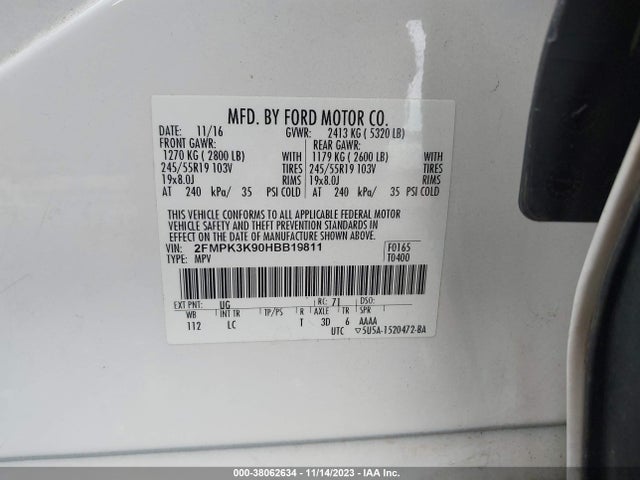 Ford Edge Titanium 2017 2FMPK3K90HBB19811 Image 9