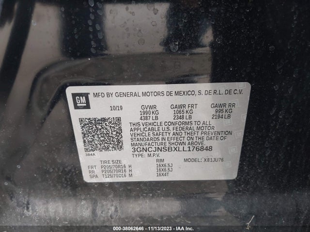 Chevrolet Trax Awd Ls 2020 3GNCJNSBXLL176848 Image 9