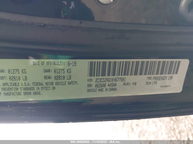Dodge Challenger Sxt 2019 2C3CDZAG1KH677501 Image 9