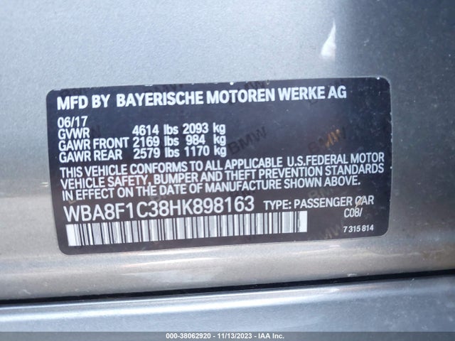 BMW 328d Xdrive 2017 WBA8F1C38HK898163 Image 9