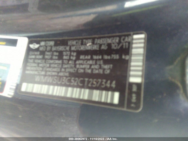 2012 MINI COOPER WMWSU3C52CT257344 Photo 8
