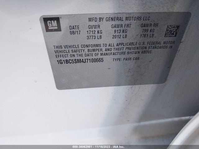 Chevrolet Cruze Ls Auto 2018 1G1BC5SM4J7100665 Image 9