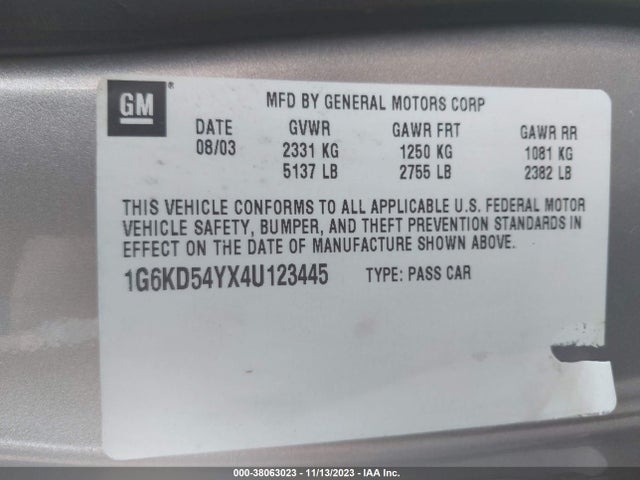 2004 CADILLAC DEVILLE 1G6KD54YX4U123445 Photo 8