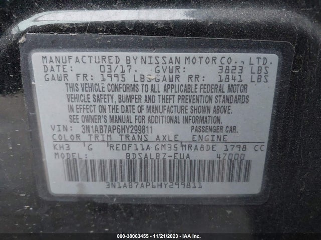 Nissan SENTRA S 2017 3N1AB7AP6HY299811 Image 9