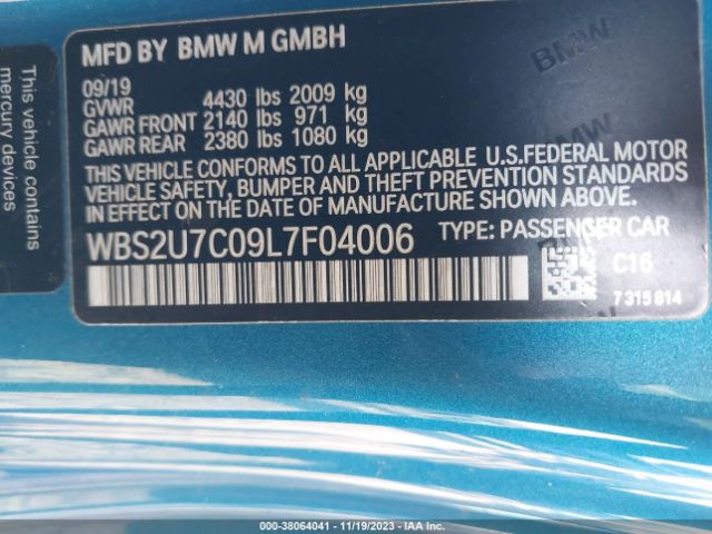 WBS2U7C09L7F04006 BMW M2 Competition