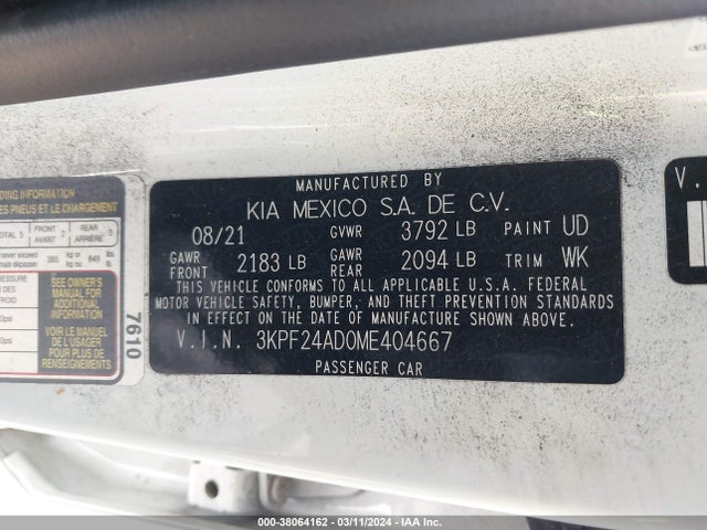 KIA Forte Lxs 2021 3KPF24AD0ME404667 Image 9