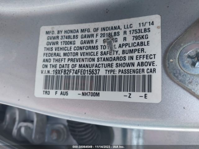 19XFB2F74FE015637 Honda CIVIC SE
