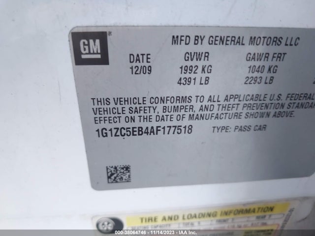 2010 CHEVROLET MALIBU LT VIN: 1G1ZC5EB4AF177518