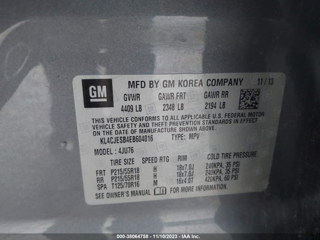 Buick Encore 2014 KL4CJESB4EB604016 Image 9