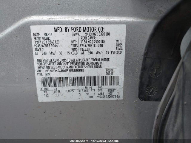 Ford EDGE SEL 2015 2FMTK3J90FBB89595 Image 9