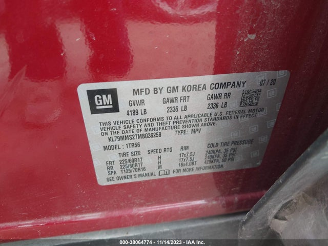 Chevrolet Trailblazer Fwd Ls 2021 KL79MMS27MB036258 Image 9