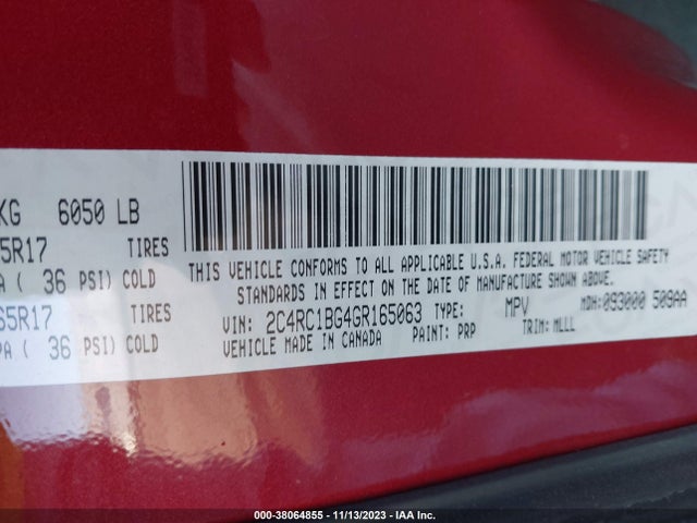2C4RC1BG4GR165063 Chrysler Town & Country Touring