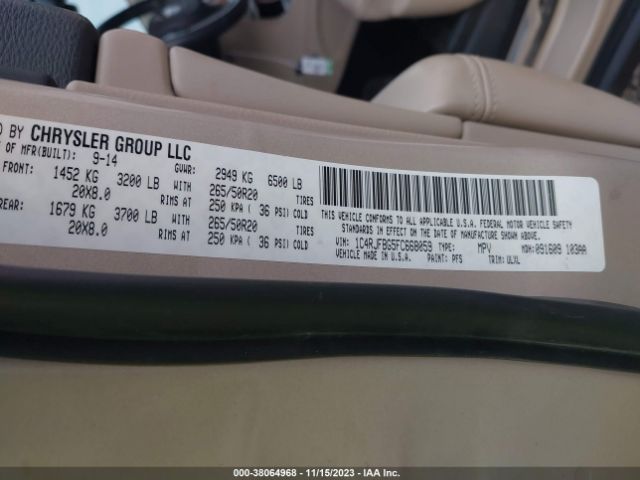 1C4RJFBG5FC668059 Jeep Grand Cherokee Limited