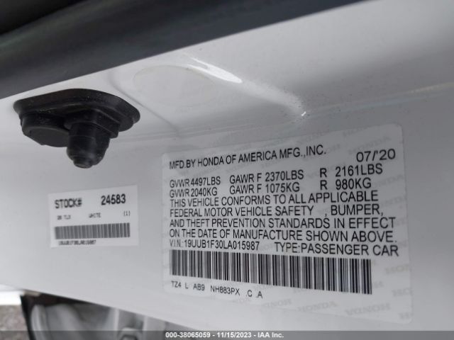 19UUB1F30LA015987 Acura Tlx Standard