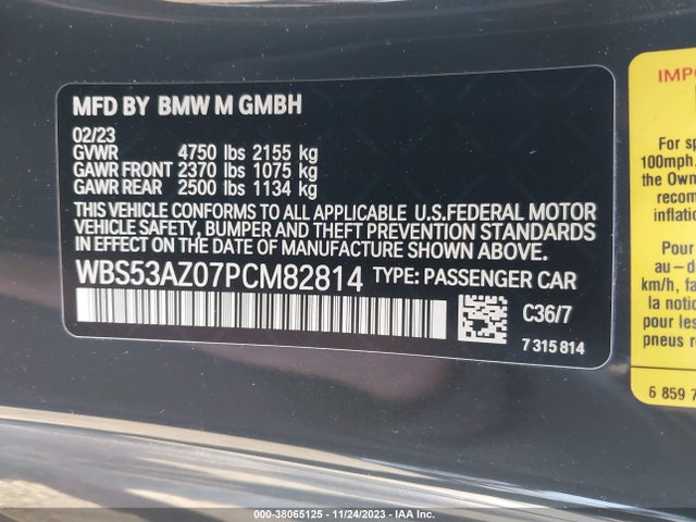 BMW M4 M4 2023 WBS53AZ07PCM82814 Image 9
