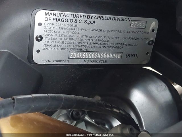 2022 APRILIA RS ZD4KSUG09NS000840 Photo 9