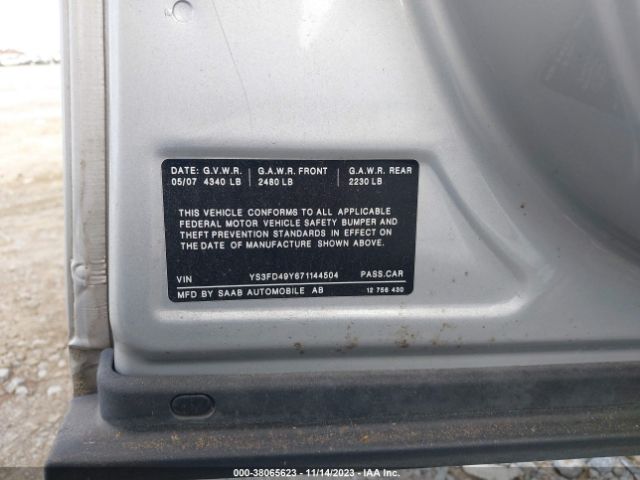 2007 SAAB 9-3 YS3FD49Y671144504 Photo 8