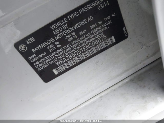 BMW 328i Xdrive 2014 WBA3B5G51ENS08675 Image 9