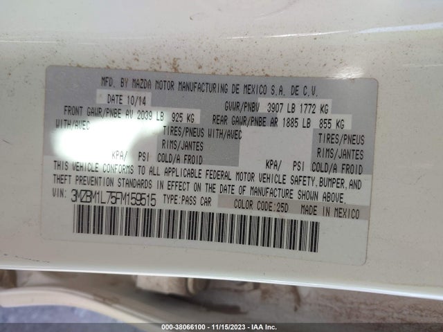 Mazda Mazda3 I Touring 2015 3MZBM1L75FM159515 Image 9