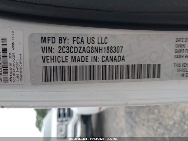 Dodge Challenger Sxt 2022 2C3CDZAG8NH188307 Image 9