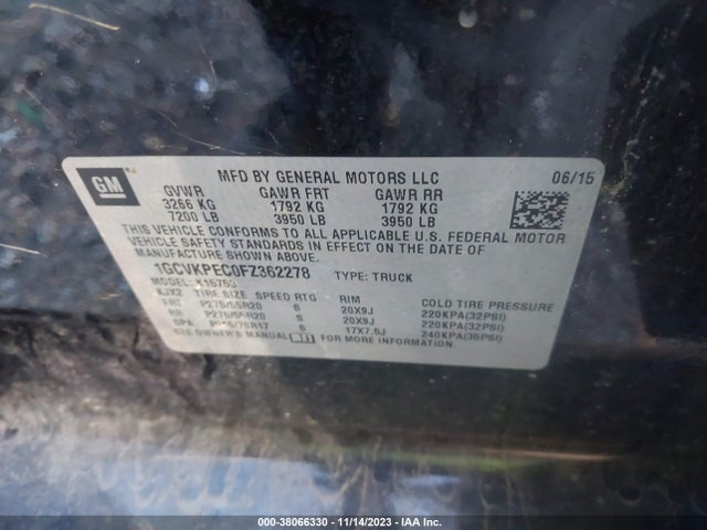 2015 CHEVROLET SILVERADO 1500 LS VIN: 1GCVKPEC0FZ362278