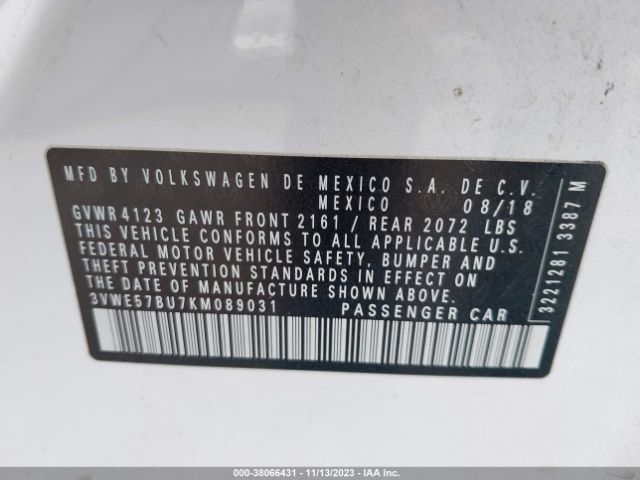 3VWE57BU7KM089031 Volkswagen Jetta 1.4t Sel
