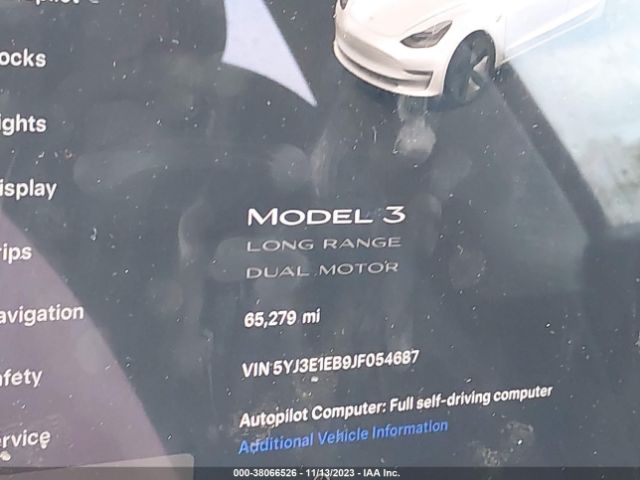 5YJ3E1EB9JF054687 Tesla Model 3 Long Range/performance