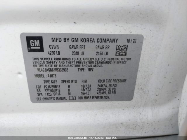 2021 BUICK ENCORE KL4CJASB6MB332902 Photo 8