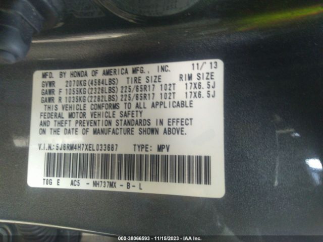 5J6RM4H7XEL033687 Honda Cr-v Ex-l