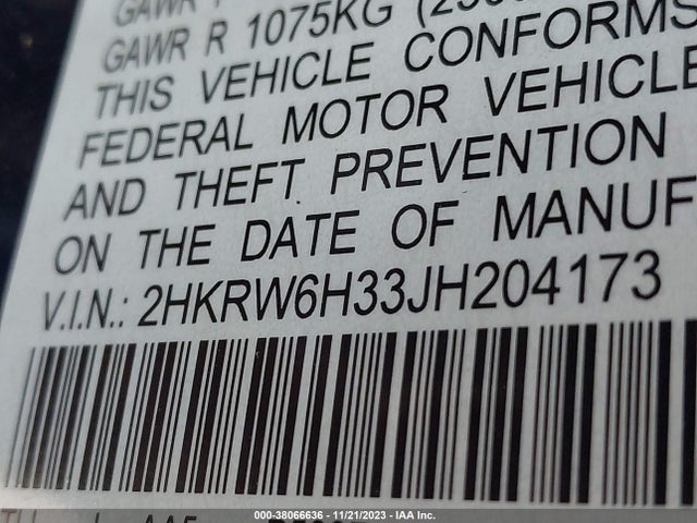 Honda CR-V LX 2018 2HKRW6H33JH204173 Image 9