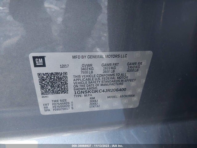 Chevrolet Suburban Ls 2018 1GNSKGKC4JR206400 Image 9