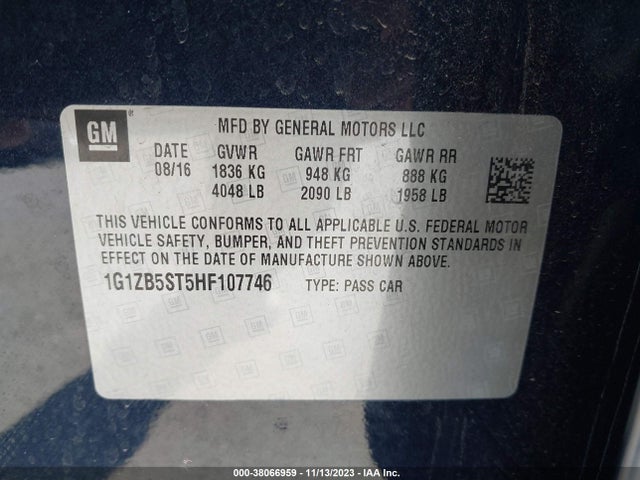 Chevrolet MALIBU LS 2017 1G1ZB5ST5HF107746 Image 9