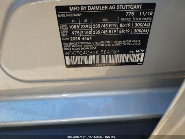 2019 MERCEDES-BENZ GLA 250 WDCTG4GB2KJ584769 Photo 8