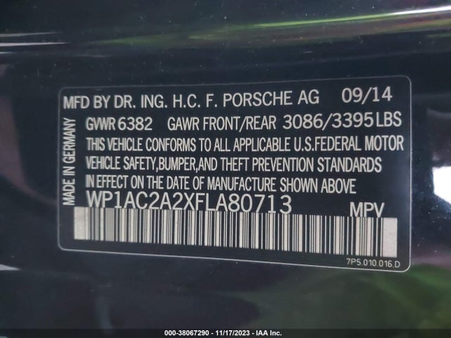 2015 PORSCHE CAYENNE WP1AC2A2XFLA80713 Photo 8