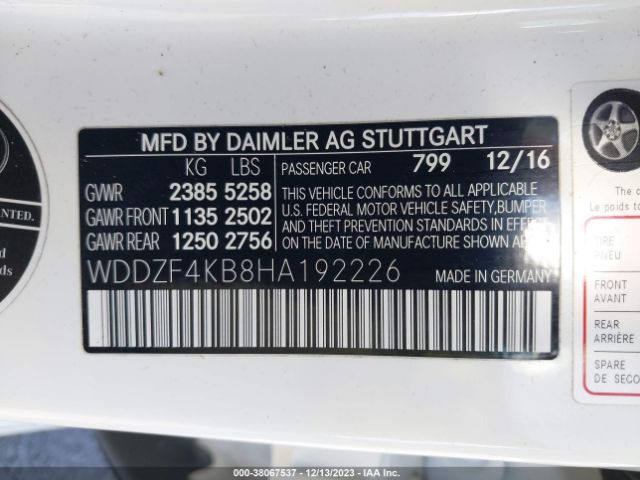 WDDZF4KB8HA192226 Mercedes-Benz E 300 4matic