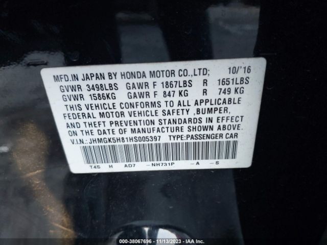 JHMGK5H81HS005397 Honda Fit Ex-l