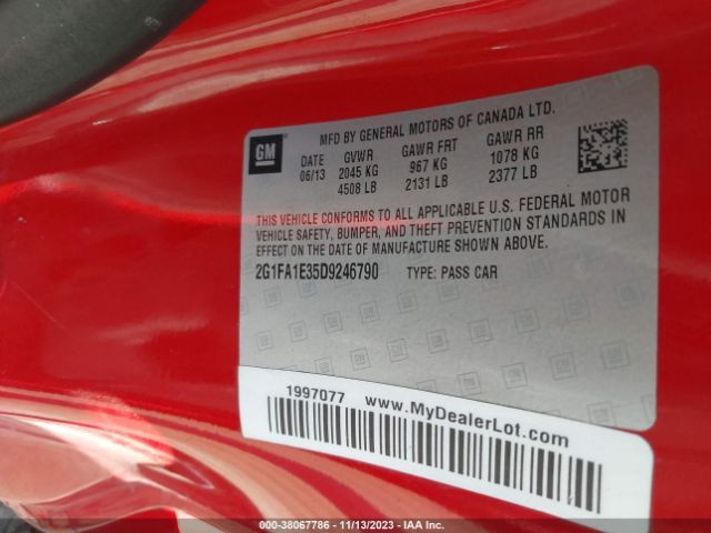 2013 CHEVROLET CAMARO 2G1FA1E35D9246790 Photo 8