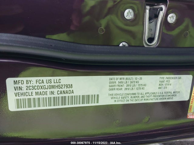 Dodge Charger Scat Pack Rwd 2021 2C3CDXGJ0MH527938 Image 9
