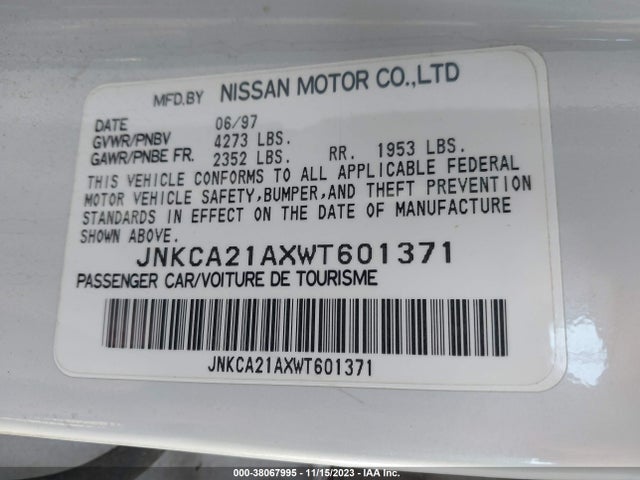 1998 INFINITI I30 STANDARD/TOURING VIN: JNKCA21AXWT601371