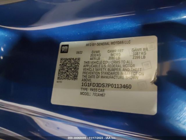 2023 CHEVROLET CAMARO 1G1FD3DS7P0113460 Photo 8