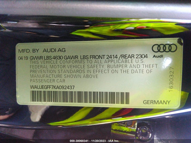 WAUJEGFF7KA092437 Audi A3 45 Premium
