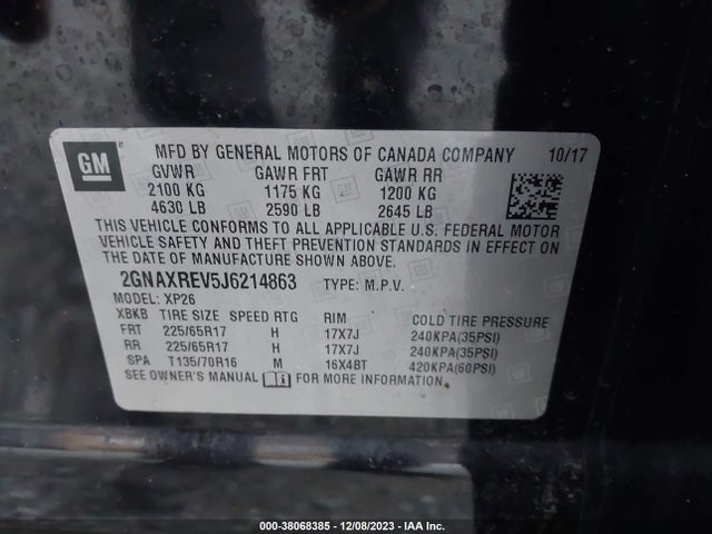 Chevrolet EQUINOX LS 2018 2GNAXREV5J6214863 Image 9