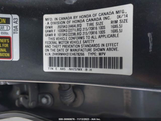 2HKRM4H31EH678266 Honda CR-V LX