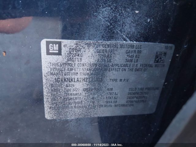 1GKKNKLA2HZ173413 GMC Acadia Sle-1