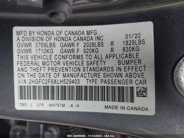 Honda k20c2 2020 2HGFC2F6XLH529403 Image 25