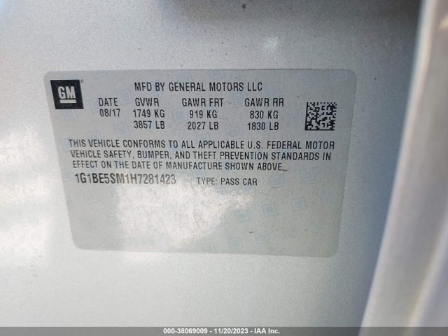Chevrolet Cruze Lt Auto 2017 1G1BE5SM1H7281423 Image 9