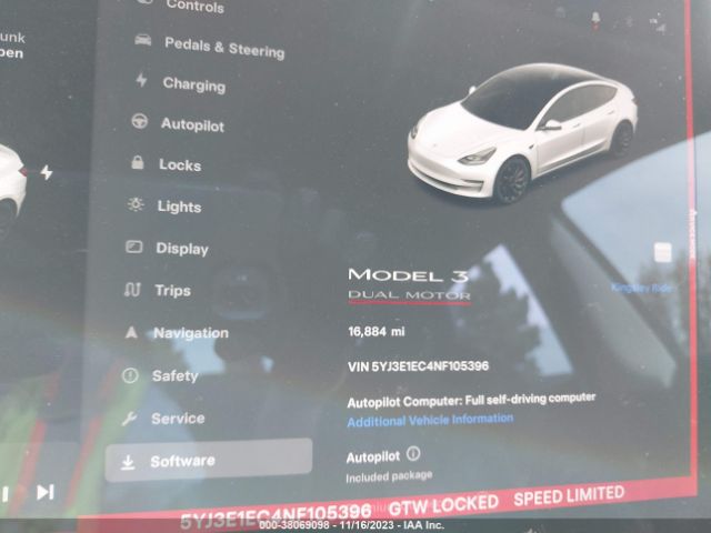 5YJ3E1EC4NF105396 Tesla Model 3 Performance Dual Motor All-wheel Drive