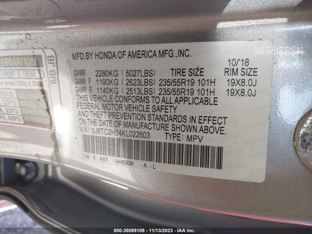 Acura Rdx Standard 2019 5J8TC2H34KL022603 Image 9