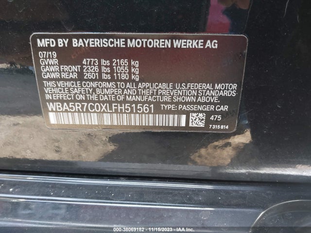 WBA5R7C0XLFH51561 BMW 3 Series 330i Xdrive