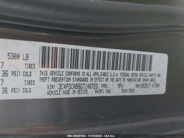 Dodge JOURNEY SE 2016 3C4PDCAB8GT148723 Image 9